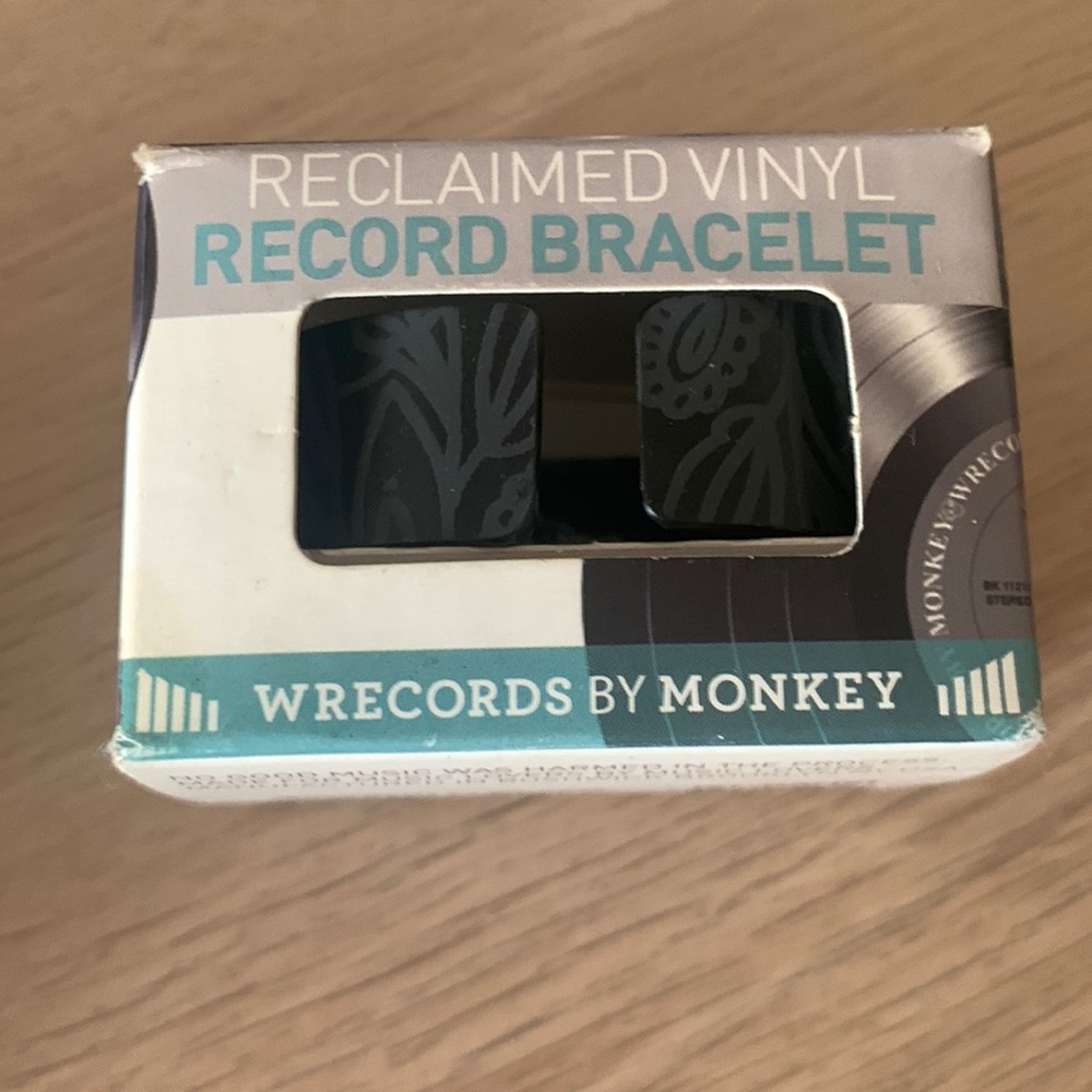 Reclaimed Vinyl Record Bracelet. New in Box